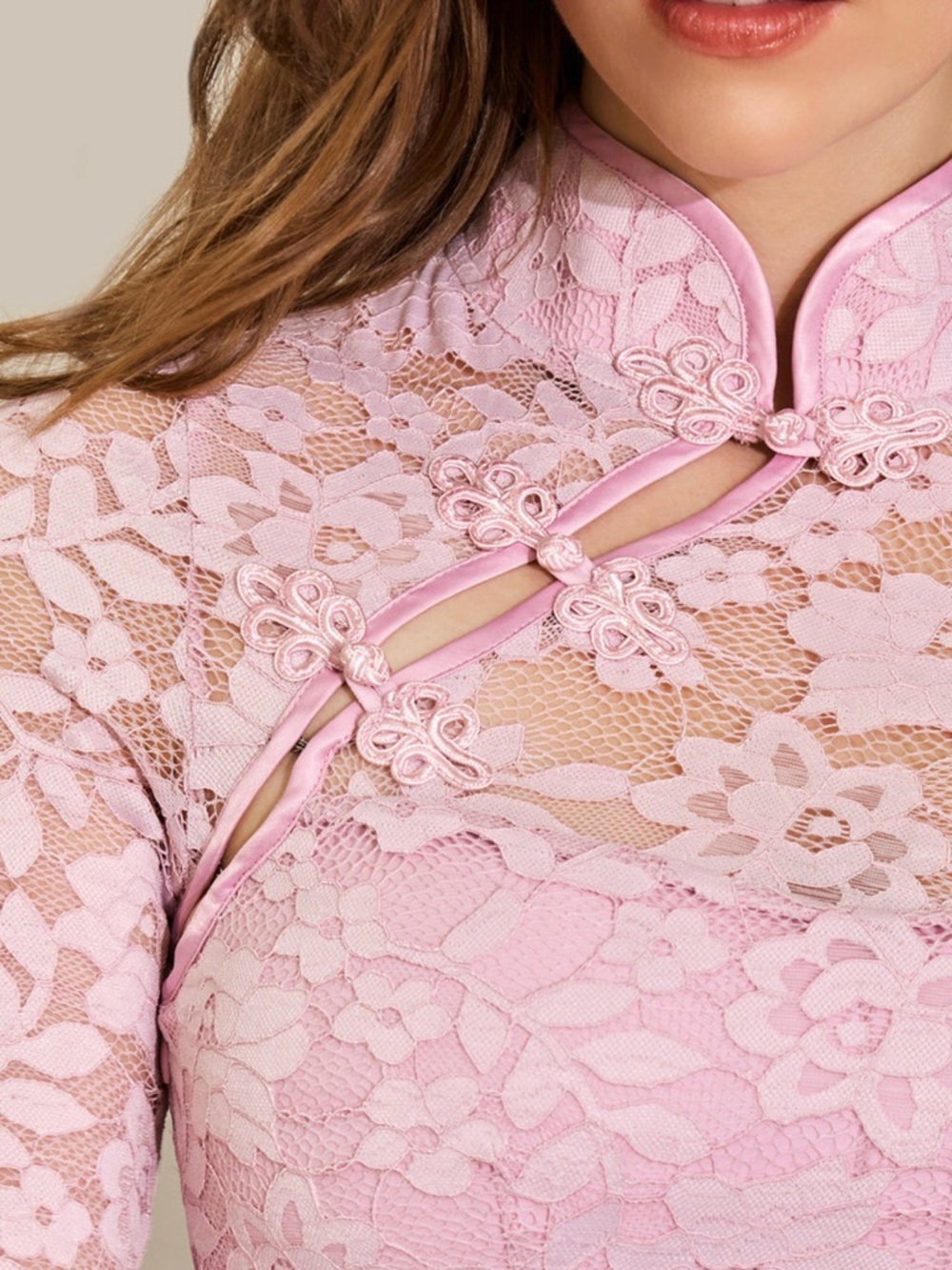 POPFLEX Mandarin Collar Festival Dress - Bon Bon Pink - Picture 7 of 12